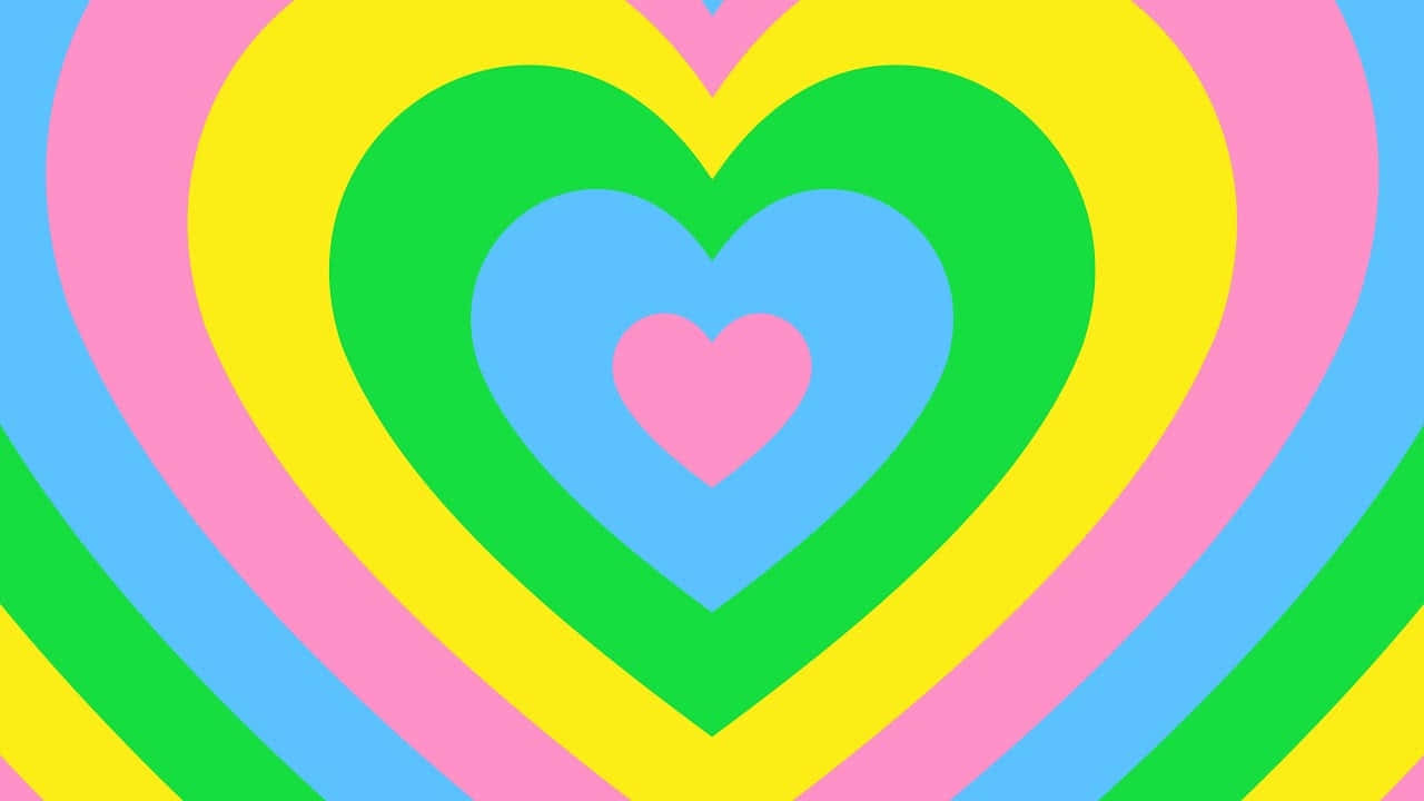 colorful heart aura background, pastel pink, yellow, HD Desktop Wallpaper