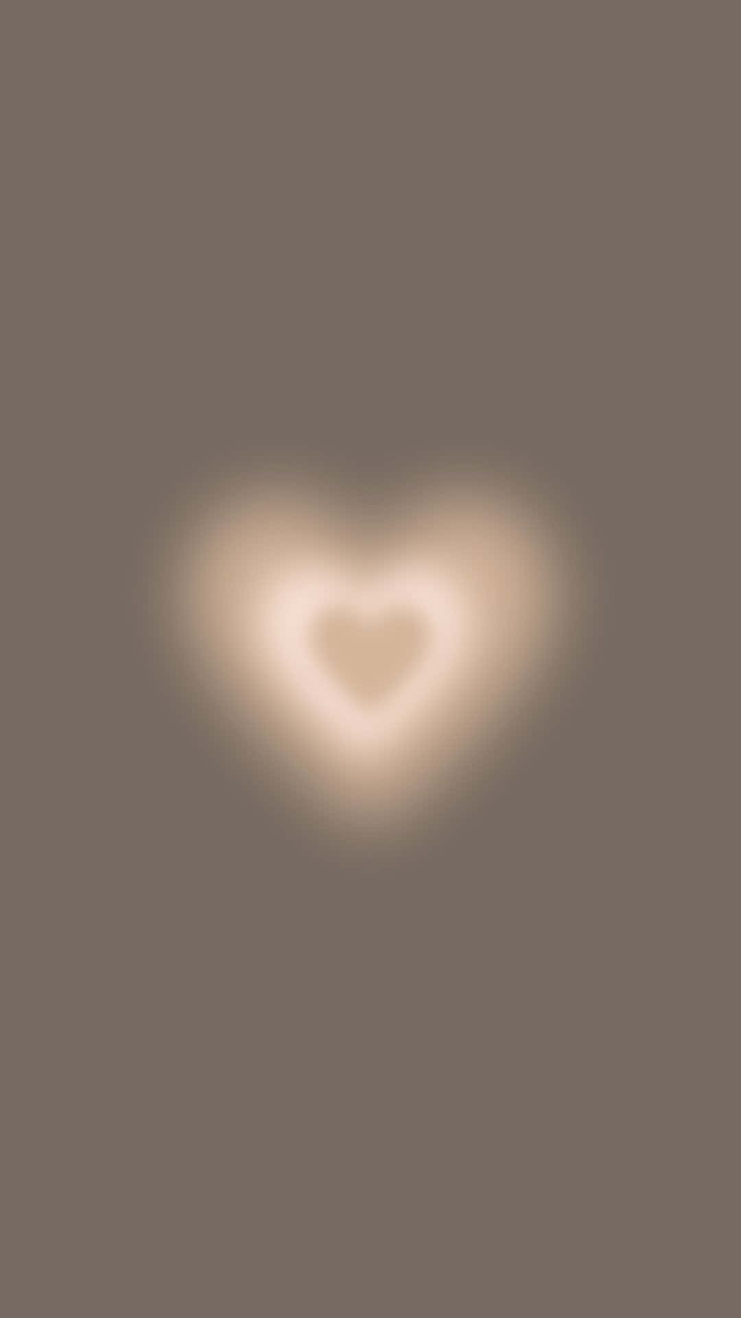 glowing heart, muted brown background, gentle gradient lighting, Full HD Phone Wallpaper
