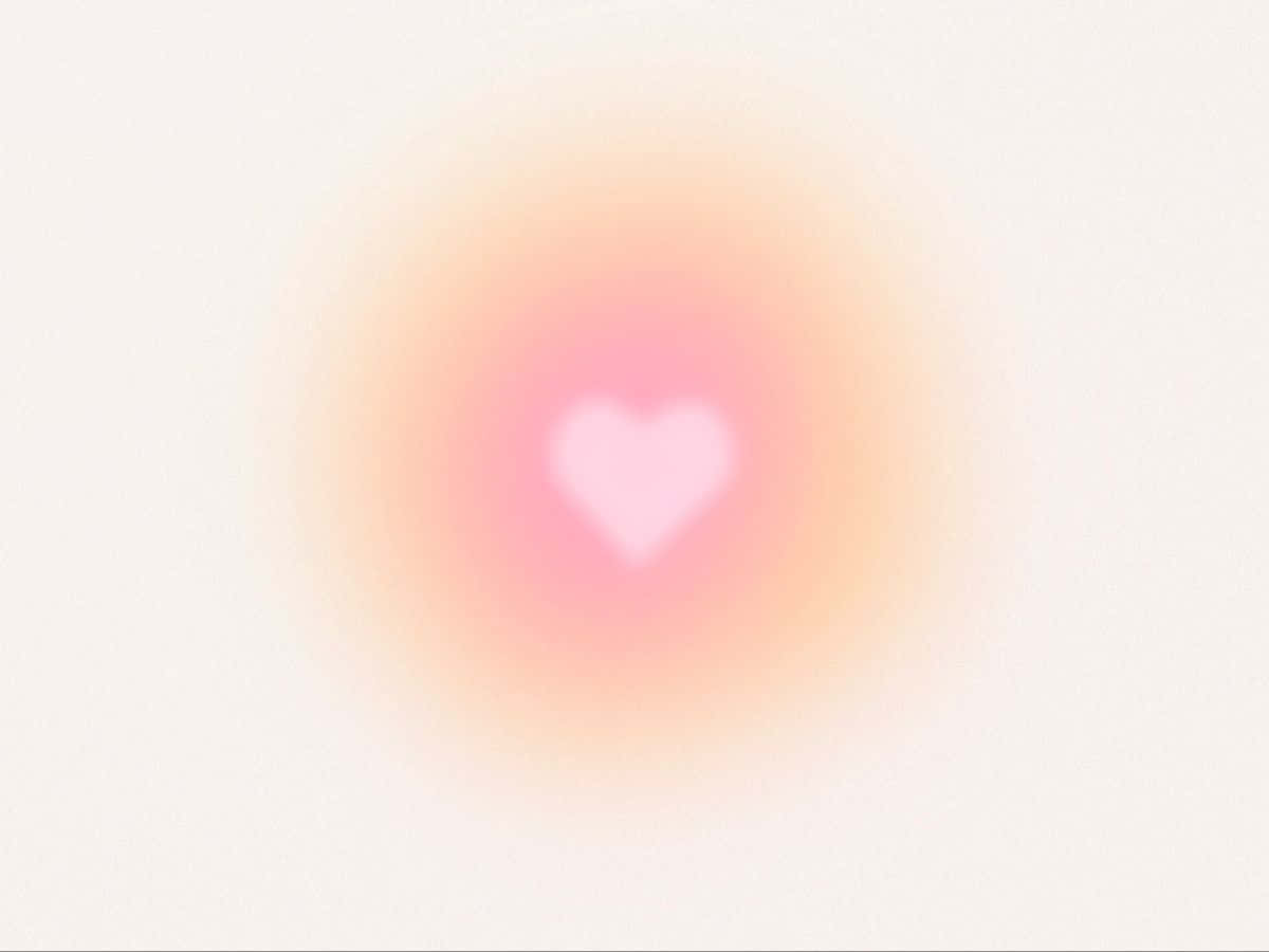 Heart Aura, soft glowing heart, gentle pink and peach hues, SD Desktop Wallpaper