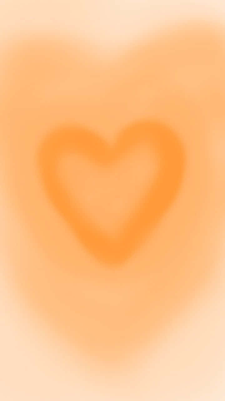 Warm Heart Aura Abstract, glowing heart shape, gradient peach background, HD Phone Wallpaper