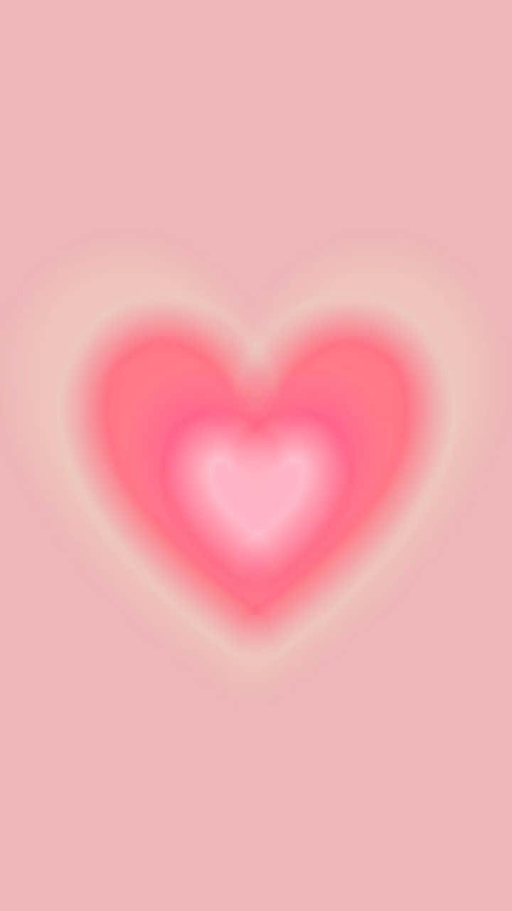 glowing heart, layered pink gradients, pastel pink background, HD Phone Wallpaper