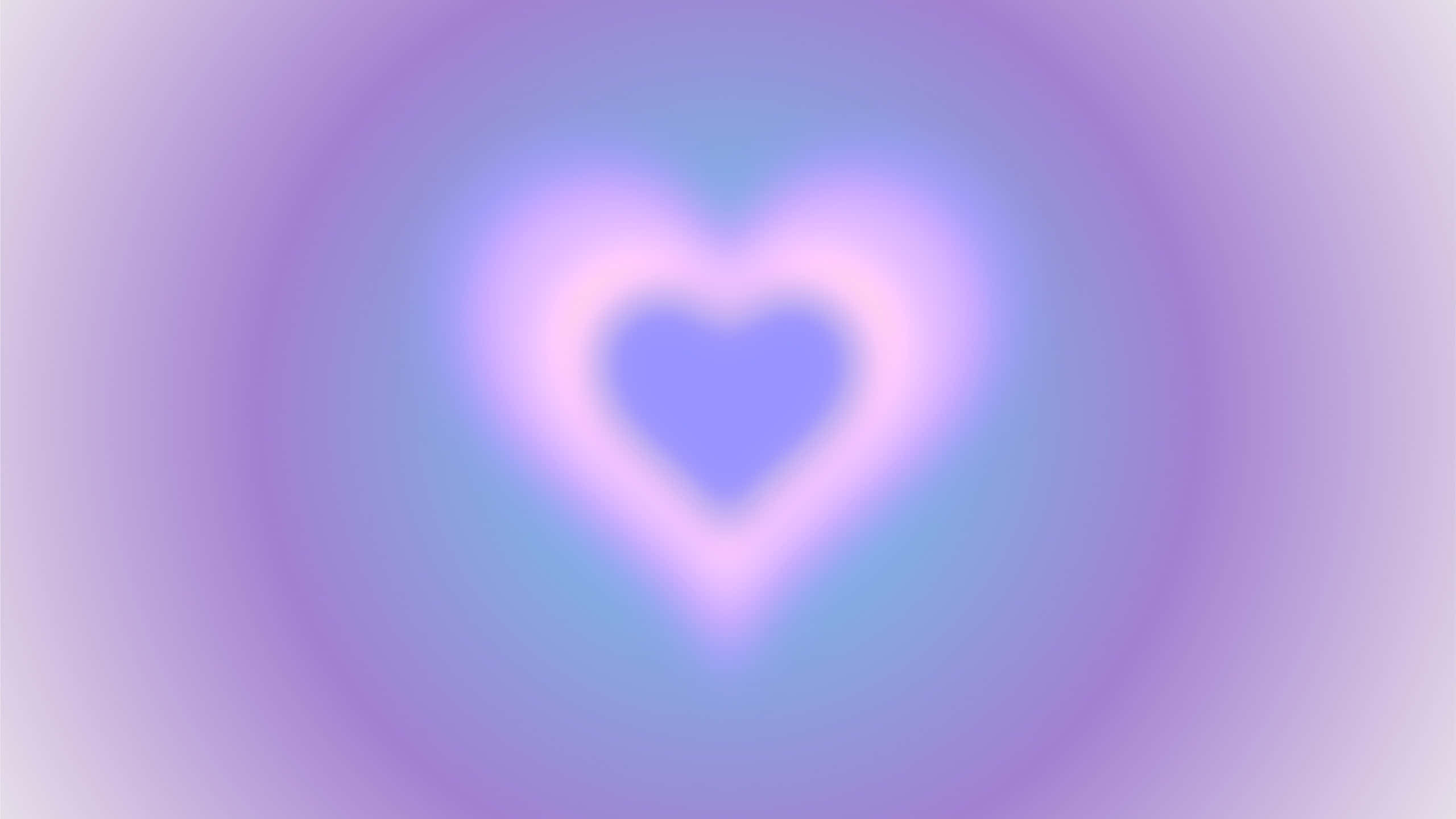 Heart Aura, glowing heart shape, soft purple and blue light, 2K Desktop Wallpaper
