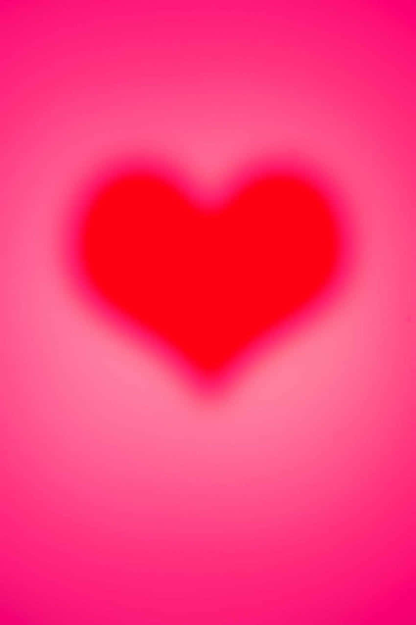 blurred pink heart aura, soft blurred red heart, gradient pink background, SD Phone Wallpaper