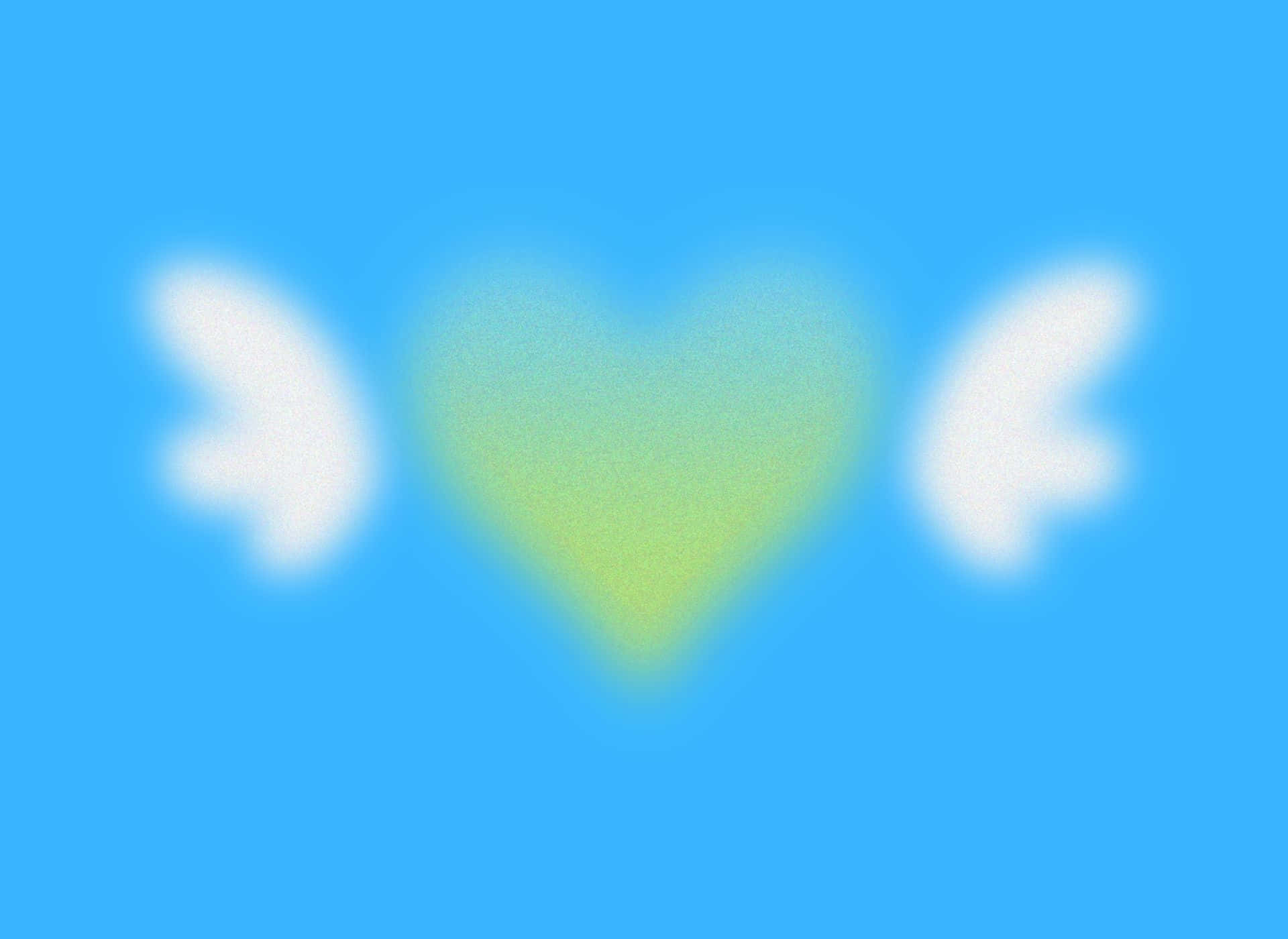 Heart Aura, white angel wings, bright blue sky, Full HD Desktop Wallpaper