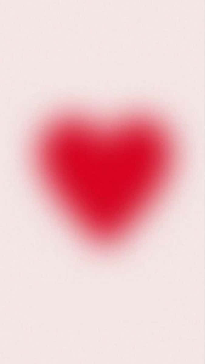abstract blurry red heart, pale pink background, gentle gradient fade, SD Phone Wallpaper