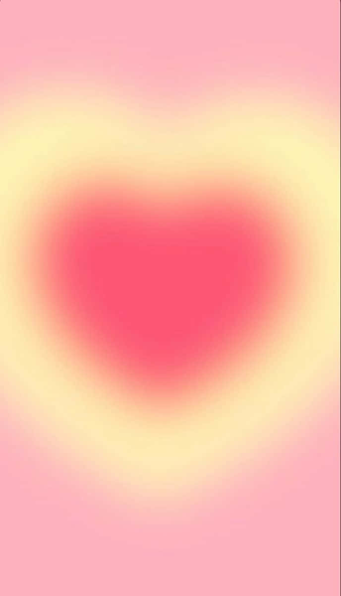 pink heart aura, soft glowing heart, pastel pink gradient background, SD Phone Wallpaper