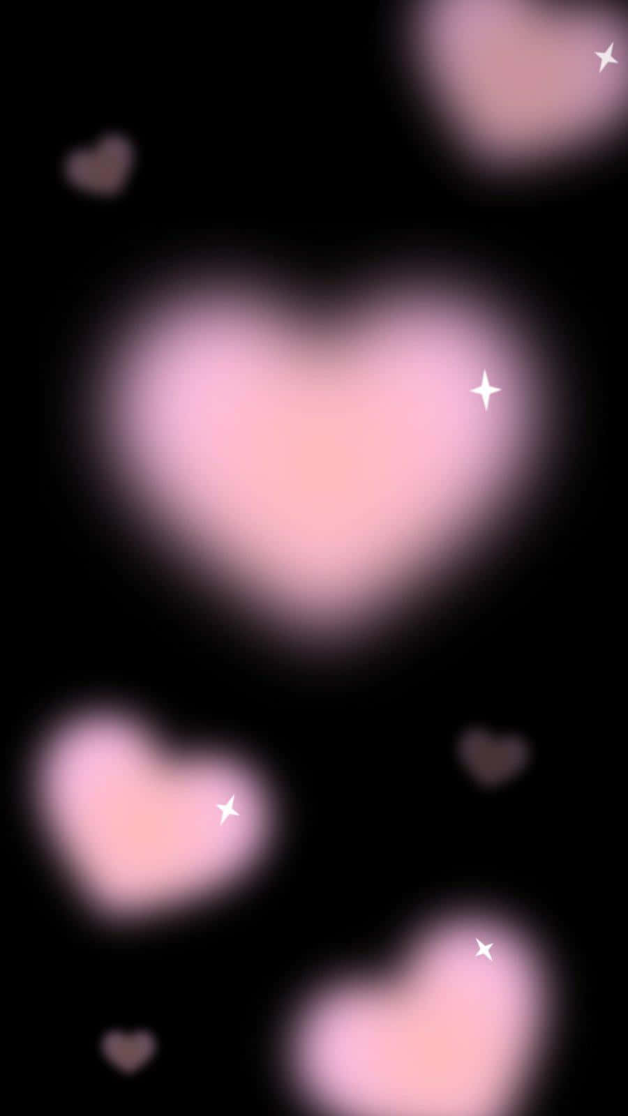 abstract heart aura bokeh, soft glowing pink hearts, dark background, HD Phone Wallpaper