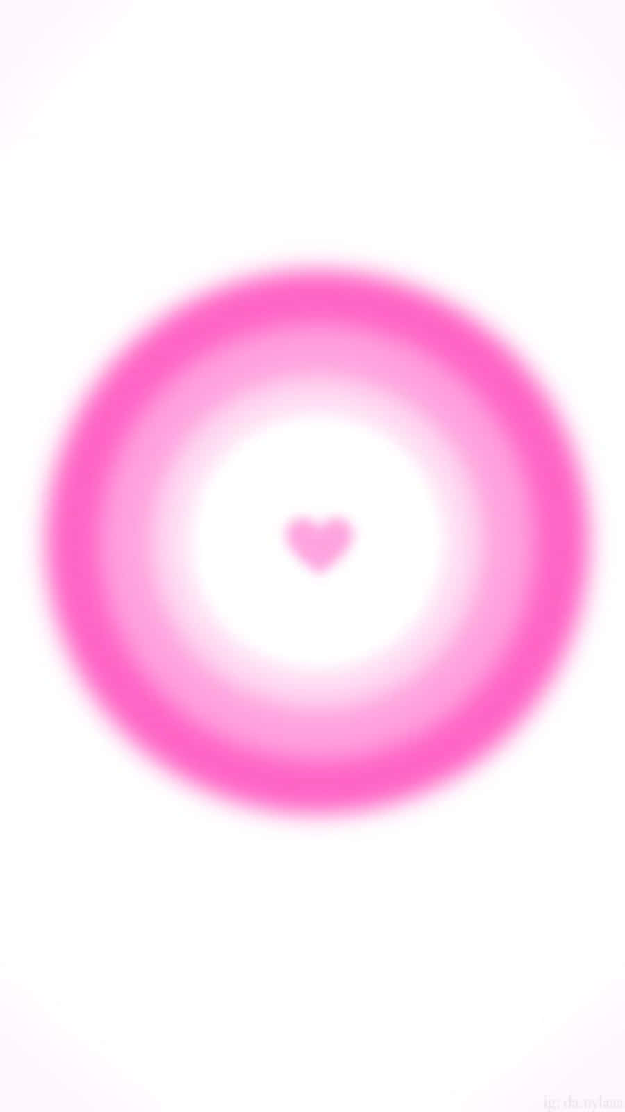 pink heart, concentric rings, pure white background, HD Phone Wallpaper