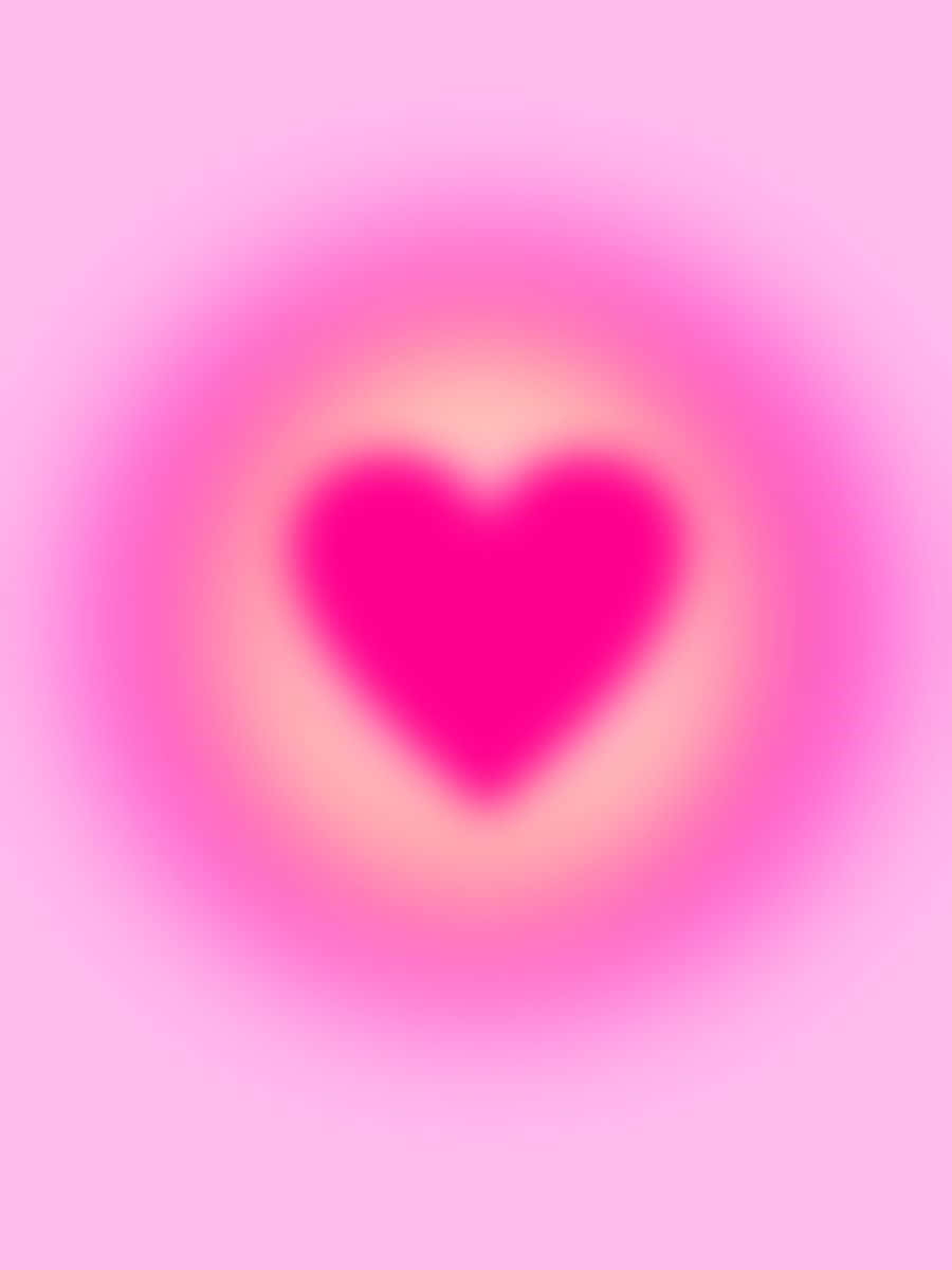pink heart, glowing, gradient pink background, SD Phone Wallpaper