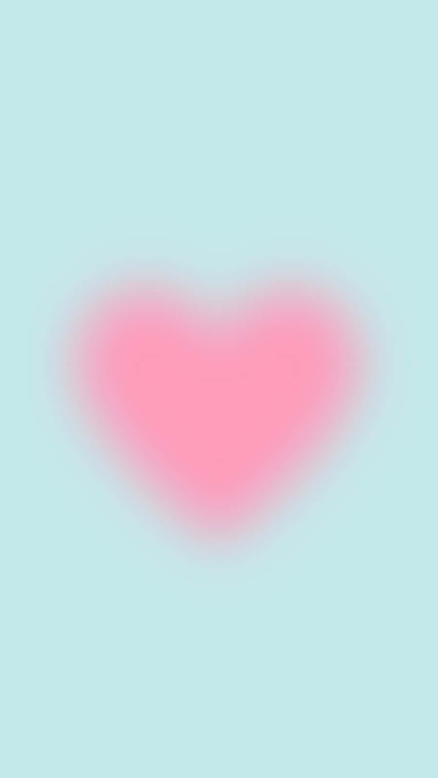 pink heart, pale mint green background, soft pink, HD Phone Wallpaper