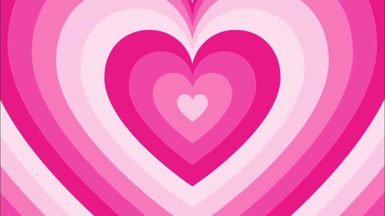 concentric hearts, gradient pinks, central heart, HD Desktop Wallpaper
