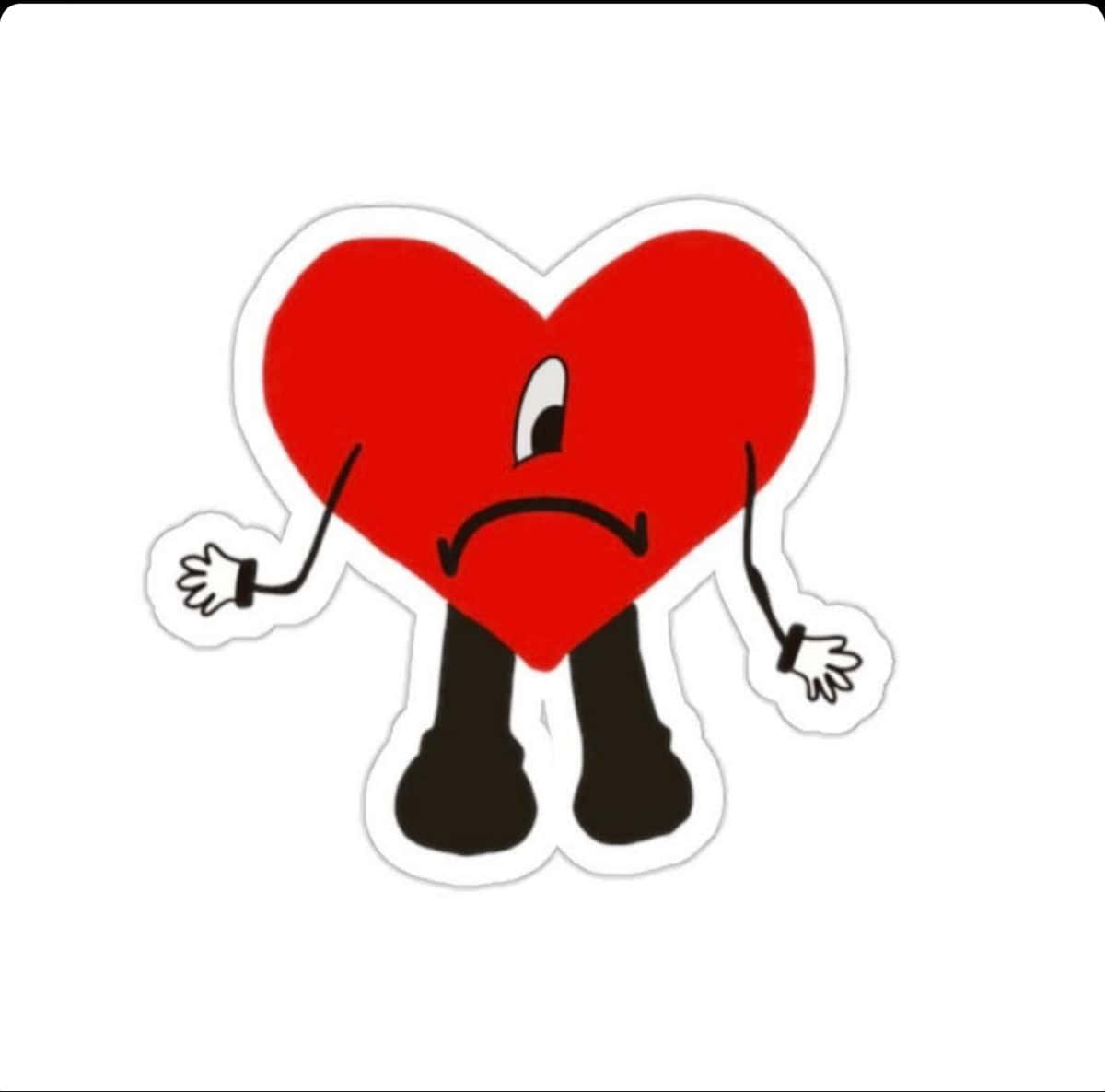 red cartoon heart, sad face, arms raised in distress, SD Desktop Wallpaper