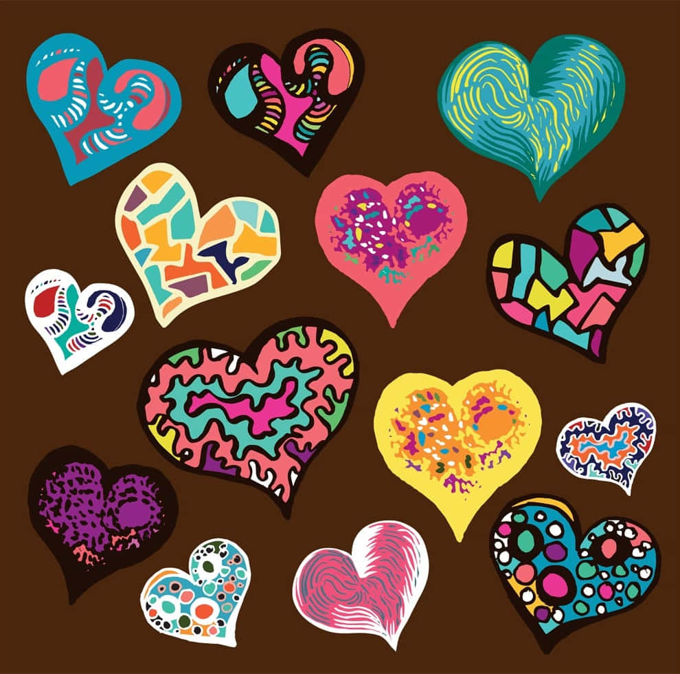 Heart Doodle, 990 x 980, psychedelic patterns, SD Desktop Wallpaper