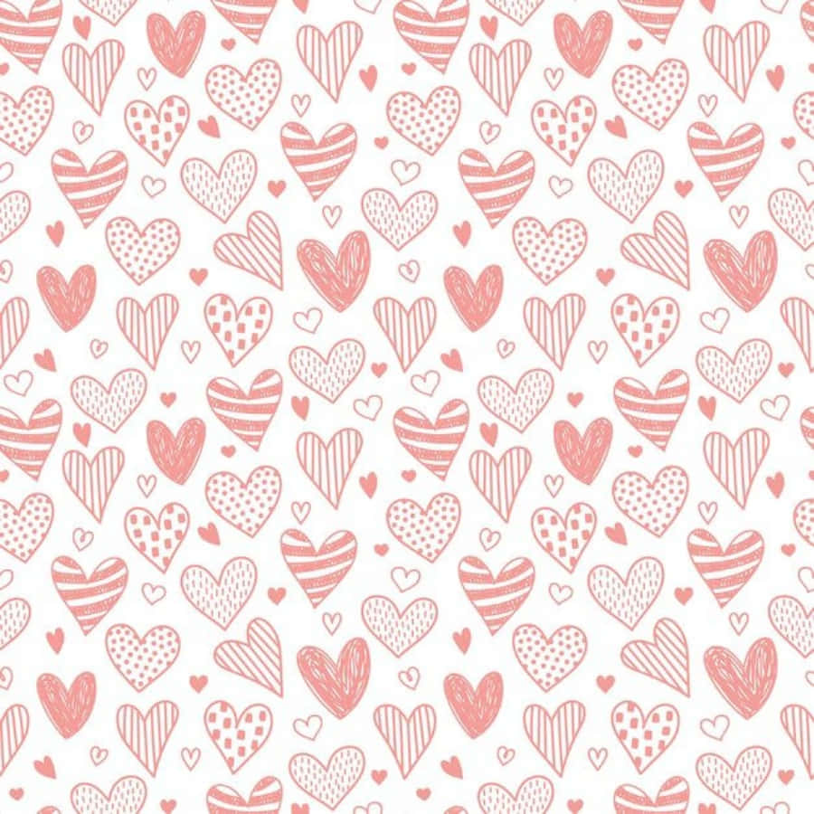 Heart Doodle, pink hearts, white background, SD Desktop Wallpaper