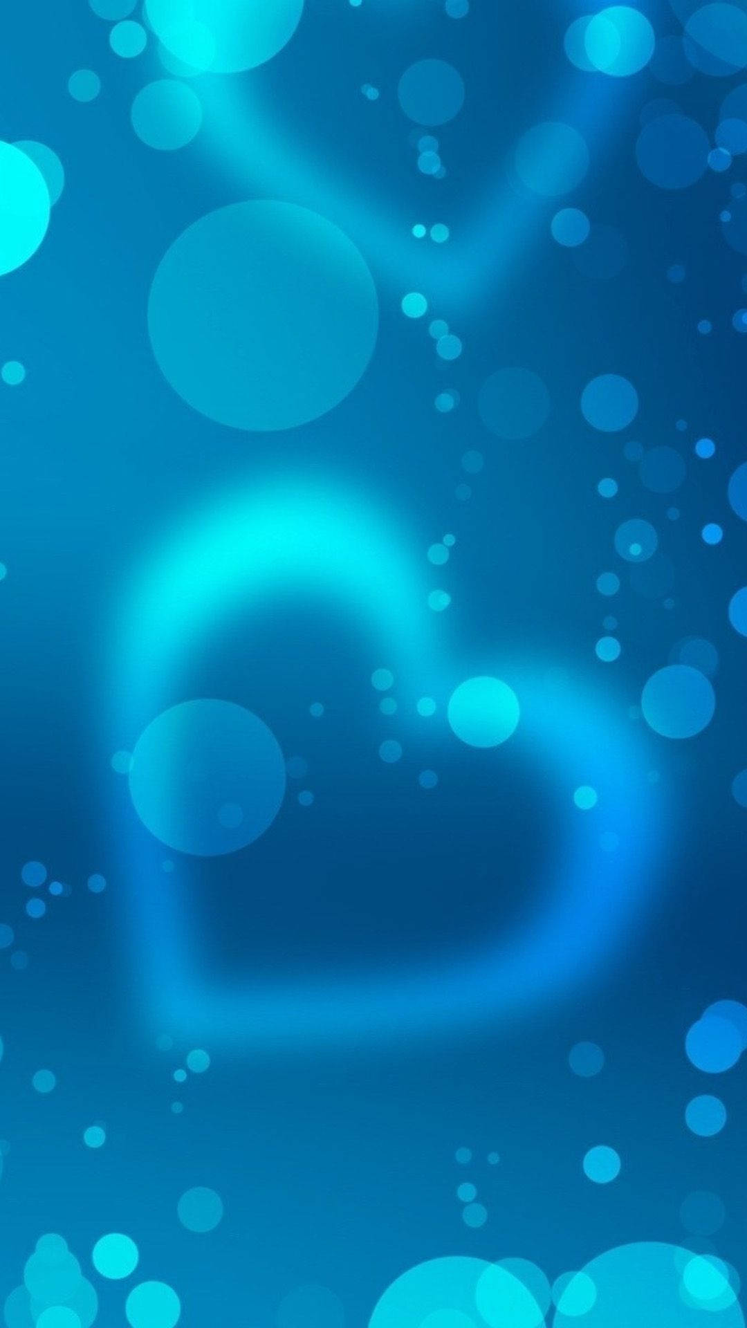 Heart iPhone, glowing heart shape, turquoise, Full HD Phone Wallpaper