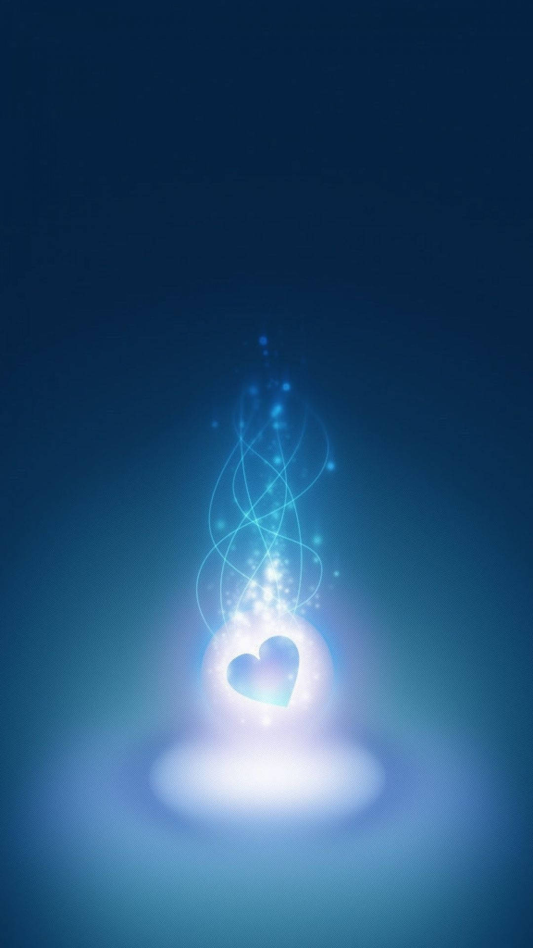 Heart iPhone, glowing heart, radiant blue energy, Full HD Phone Wallpaper