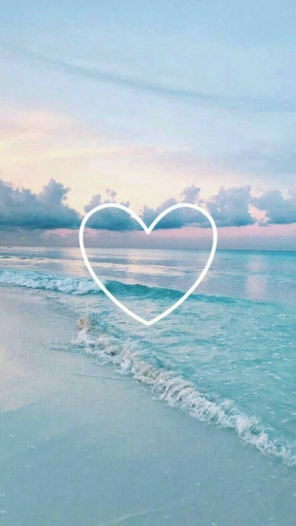 Heart iPhone, serene beach, sunset, HD Phone Wallpaper