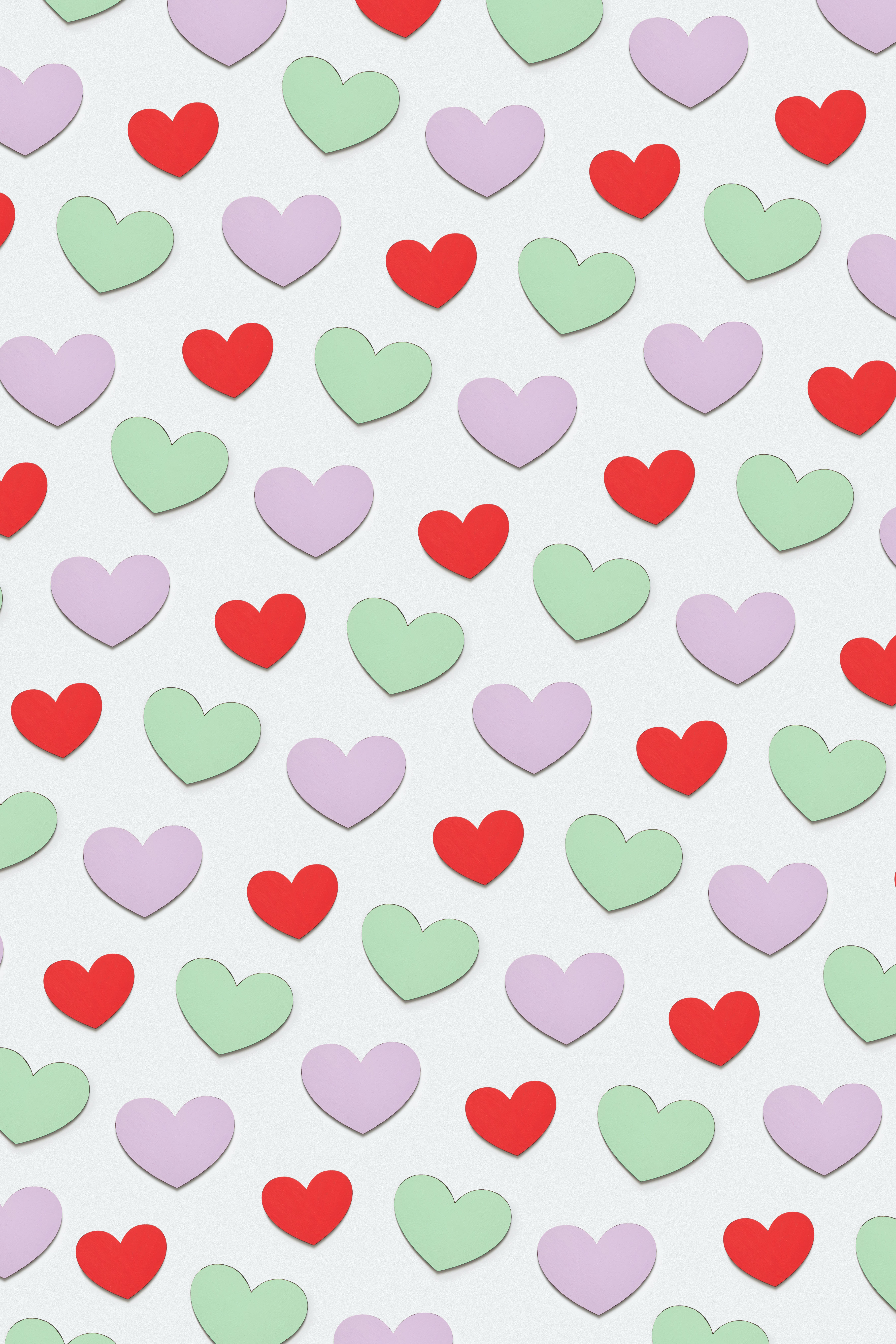 feminine heart iphone, pastel hearts, red, 8K Phone Wallpaper