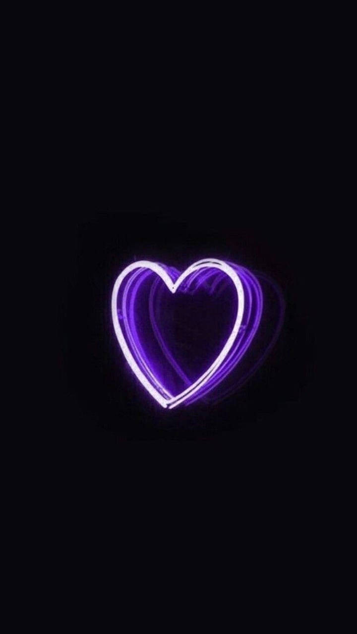 Heart, black, neon, HD Phone Wallpaper