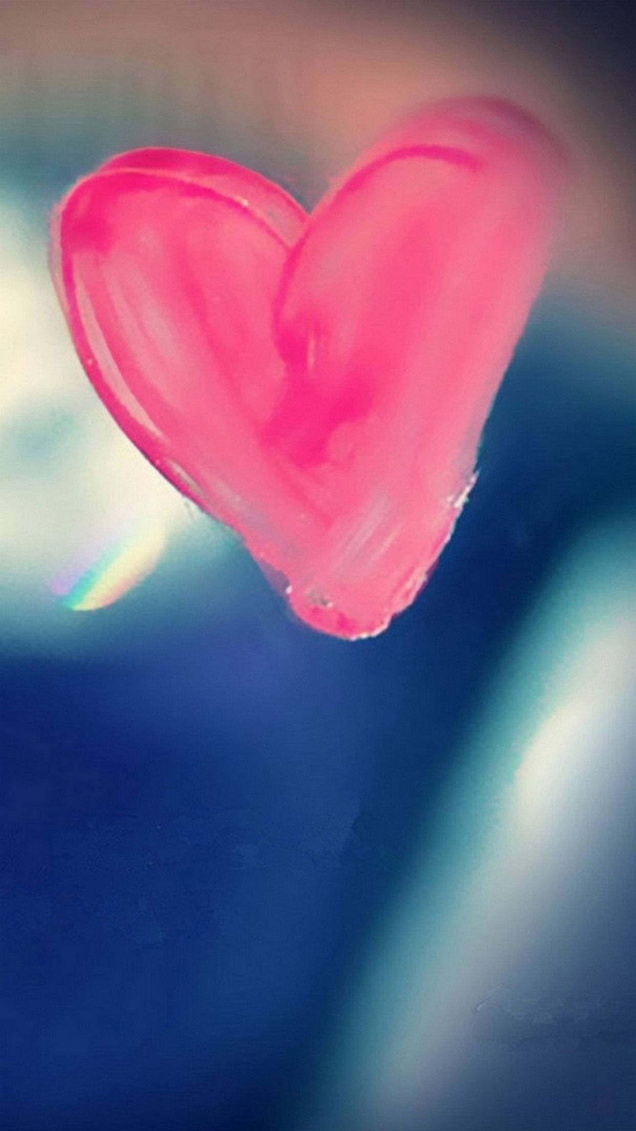 Heart iPhone, vibrant pink heart, visible brushstrokes, Full HD Phone Wallpaper