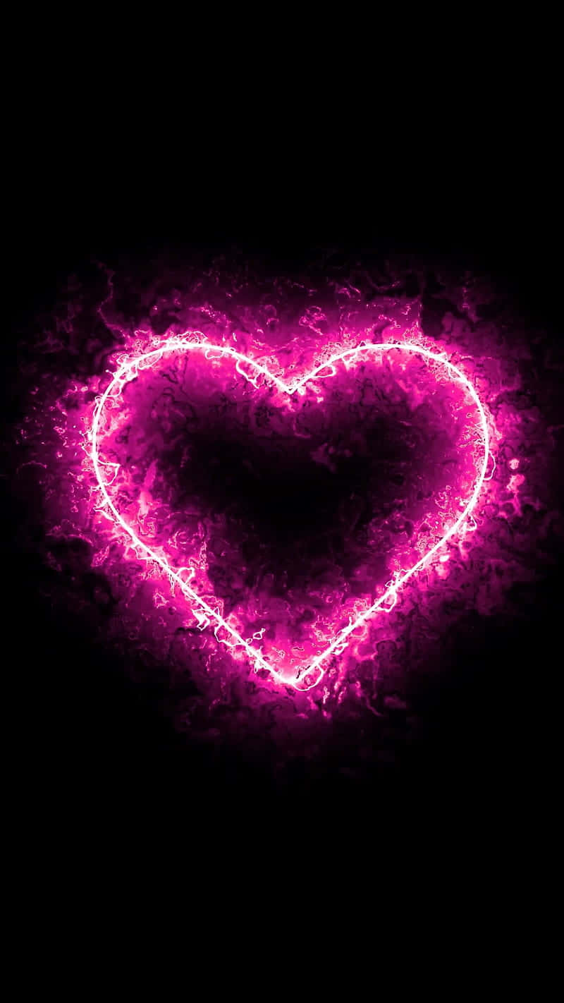 pink electric heart, glowing magenta heart, electric sparks, HD Phone Wallpaper