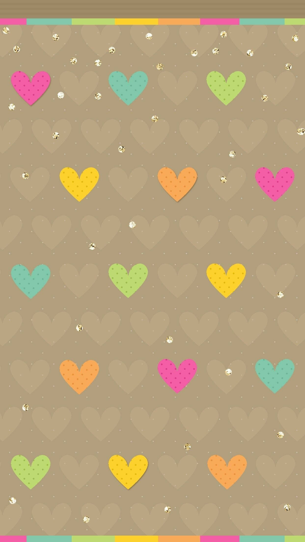 Heart iPhone, pastel hearts, pink, Full HD Phone Wallpaper