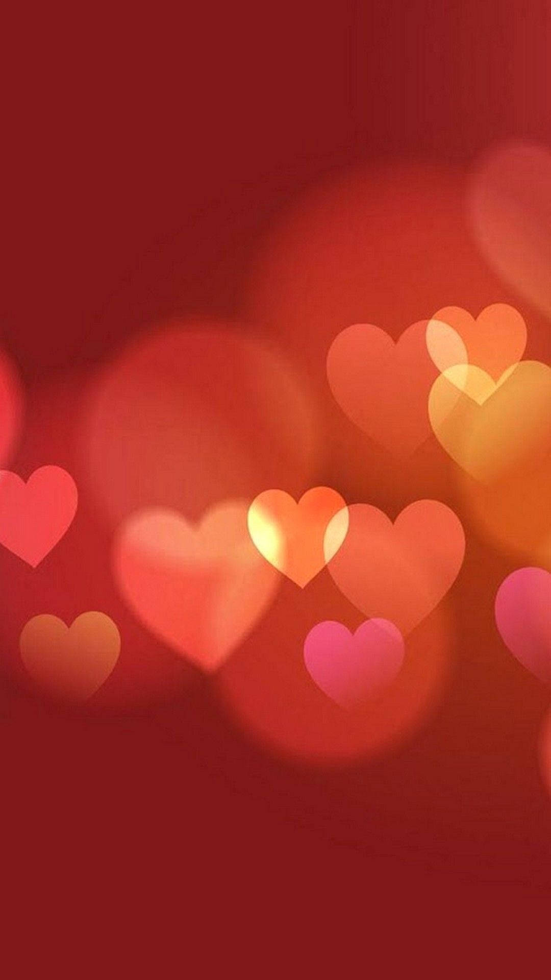 Heart iPhone, red background, warm reds, Full HD Phone Wallpaper