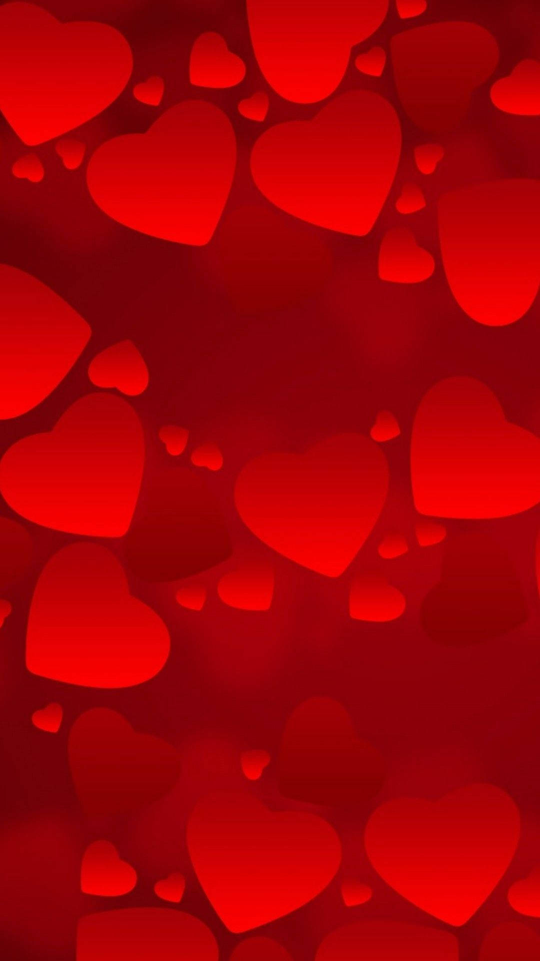 Heart iPhone, red, glowing hearts, Full HD Phone Wallpaper