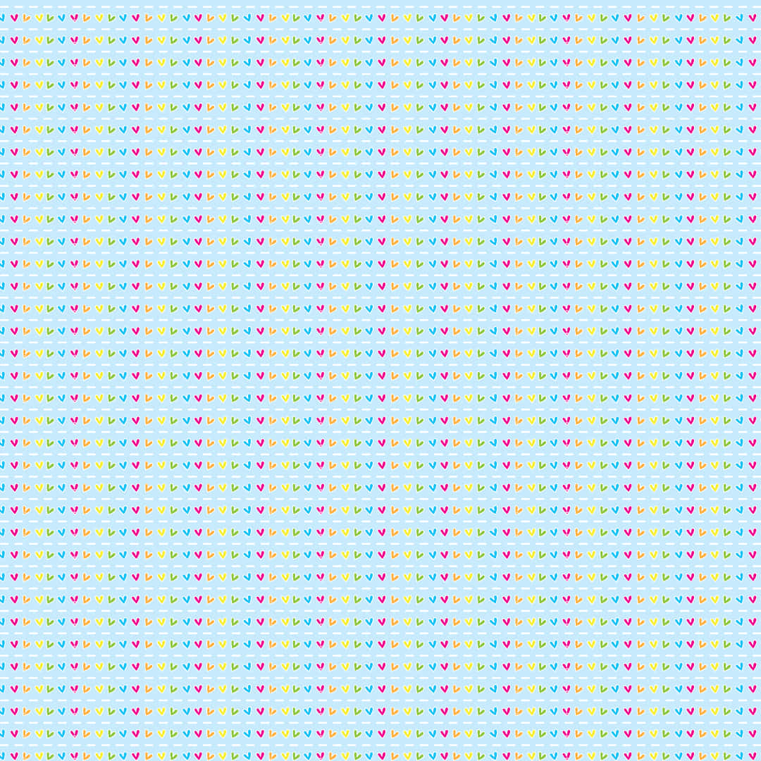 rainbow heart, multicolored hearts, soft blue background, SD Desktop Wallpaper