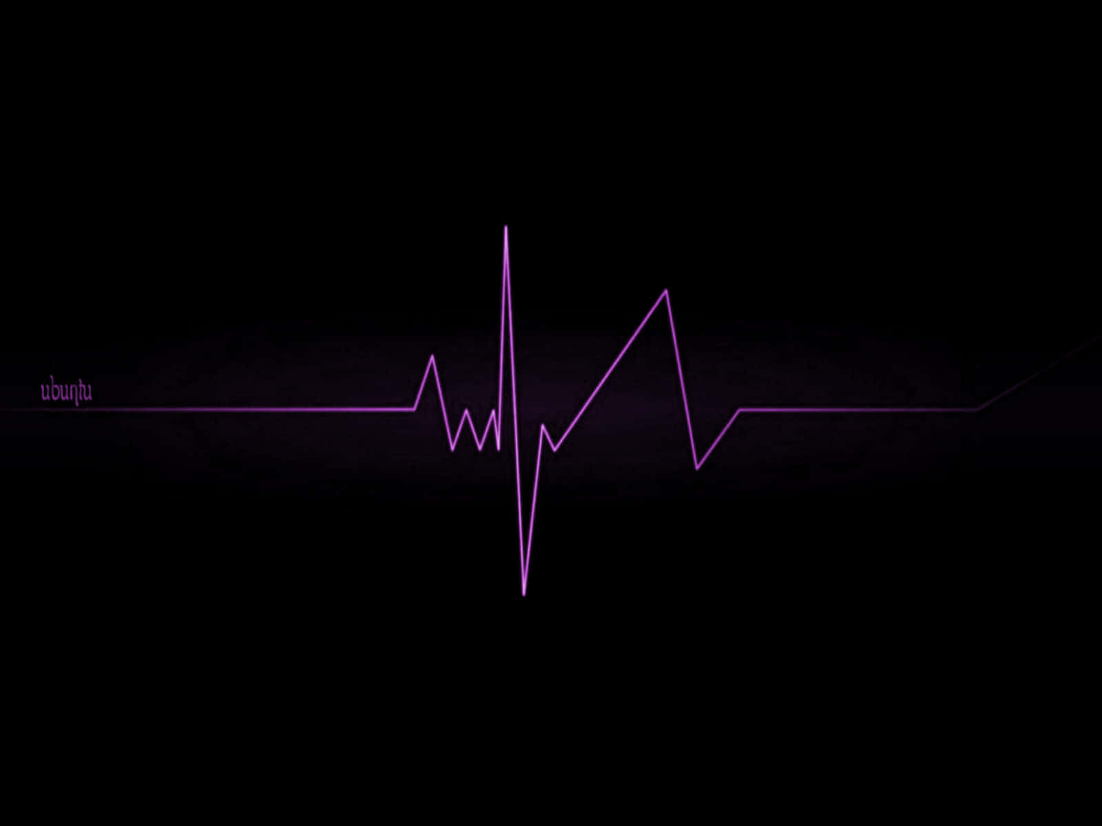 glowing purple heartbeat line, dark background, faint text, HD Desktop Wallpaper