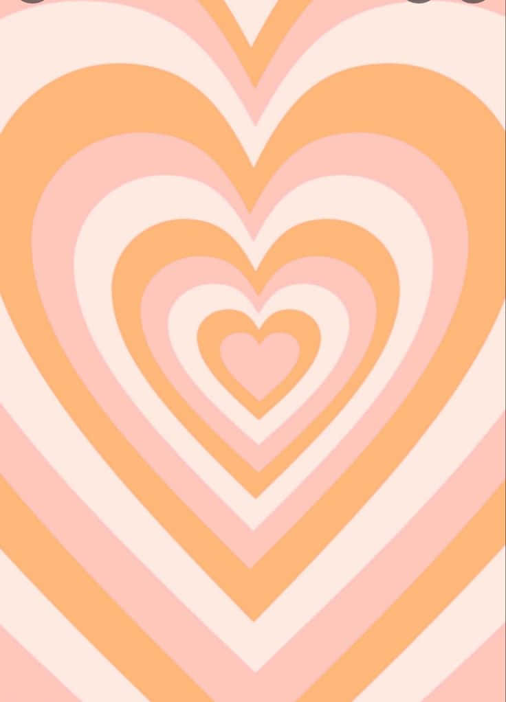 nested hearts pattern, peach, cream, SD Phone Wallpaper