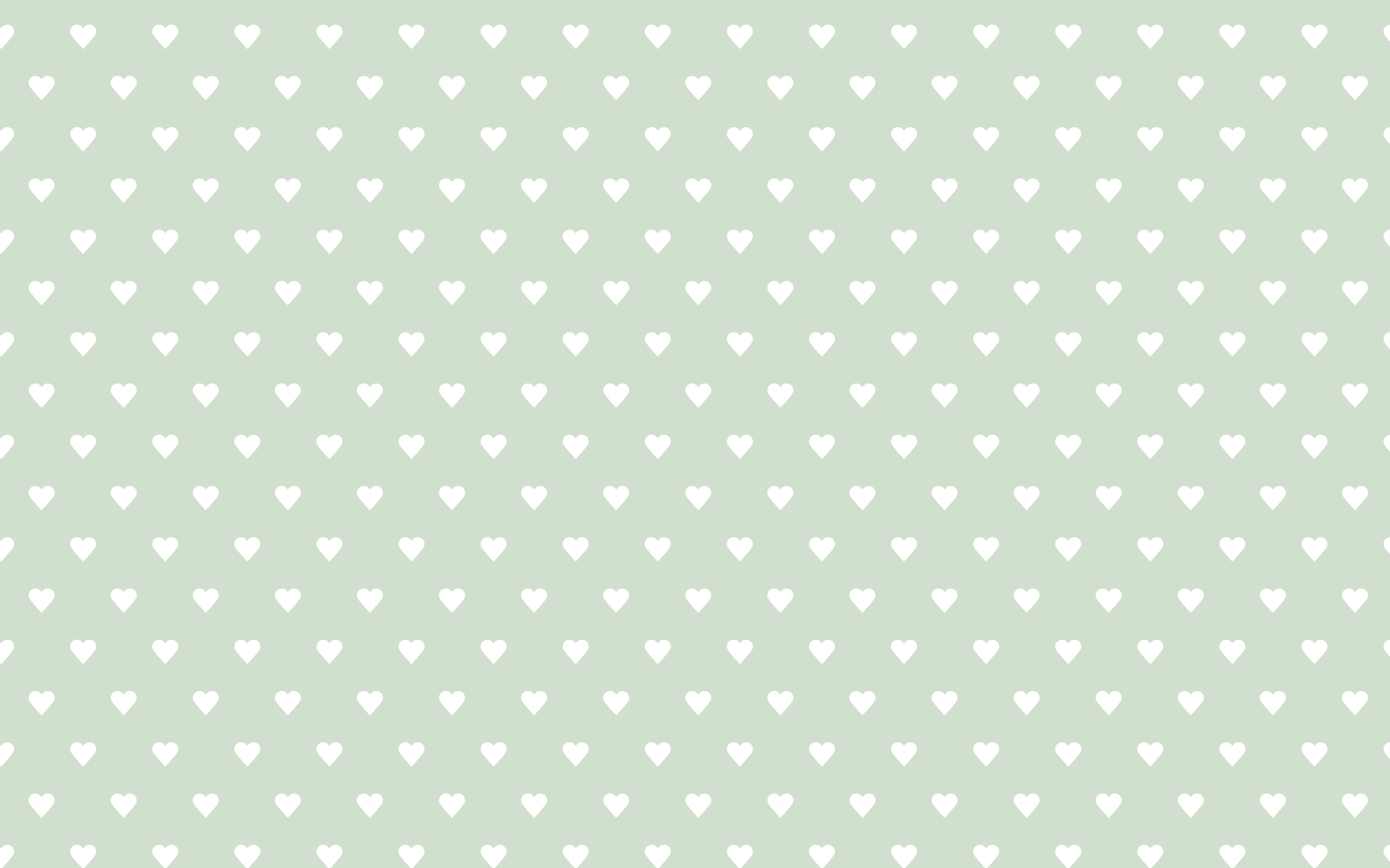 sage green, white hearts, repeating pattern, 5K Desktop Wallpaper