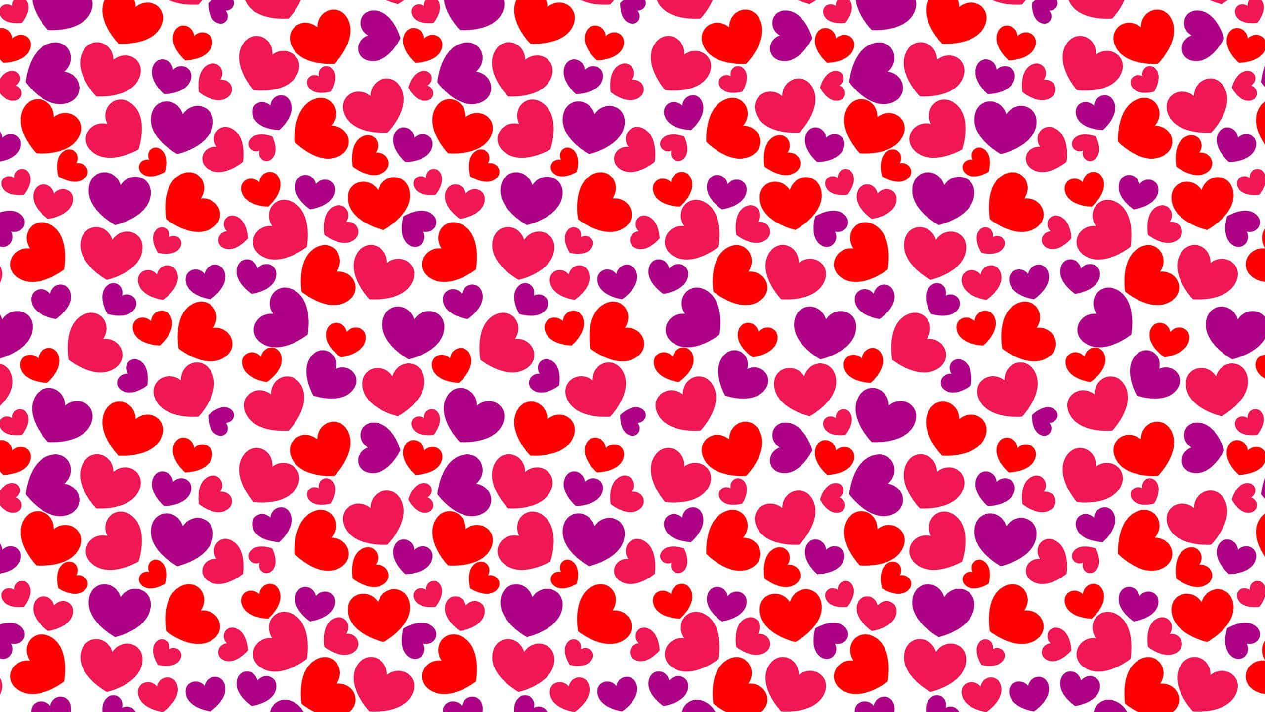 Heart Pattern, red hearts, purple hearts, 2K Desktop Wallpaper