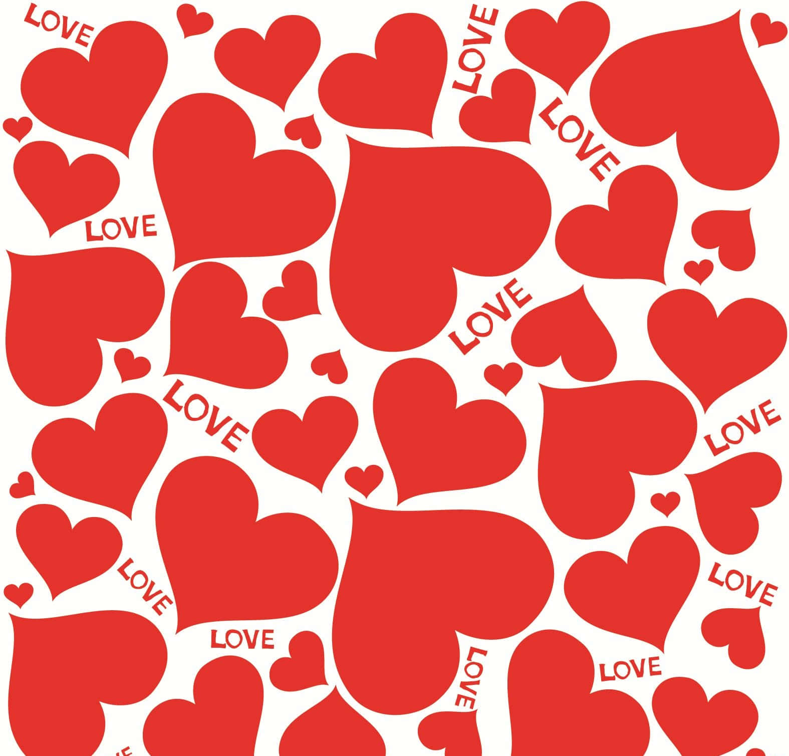 Heart Pattern, vibrant red hearts, white background, HD Desktop Wallpaper