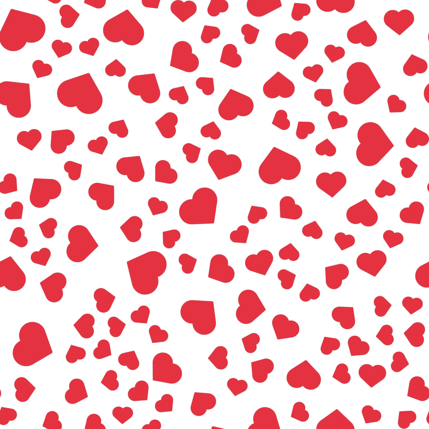 Heart Pattern, red hearts, white background, HD Desktop Wallpaper