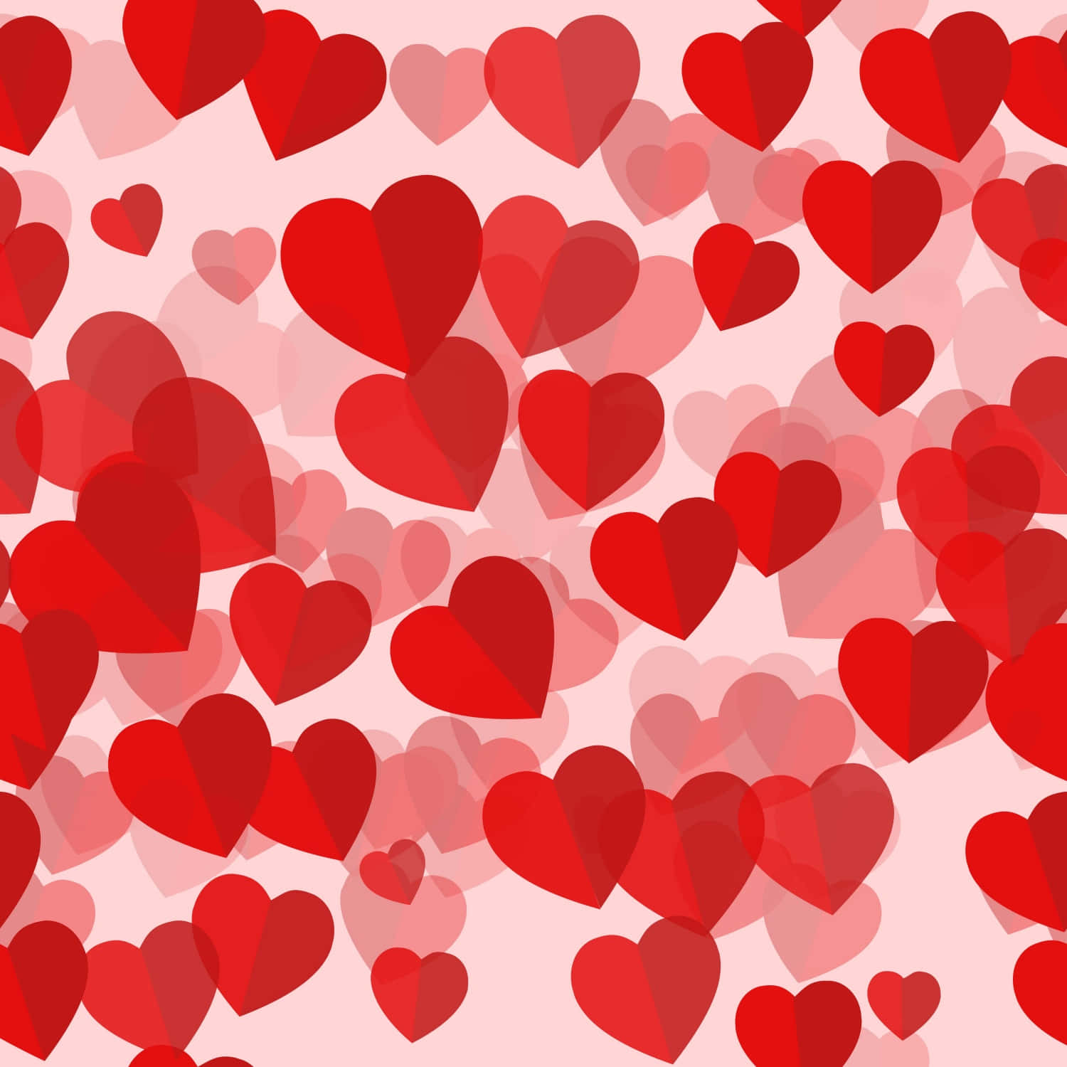 Heart Pattern, red hearts, soft pink background, HD Desktop Wallpaper