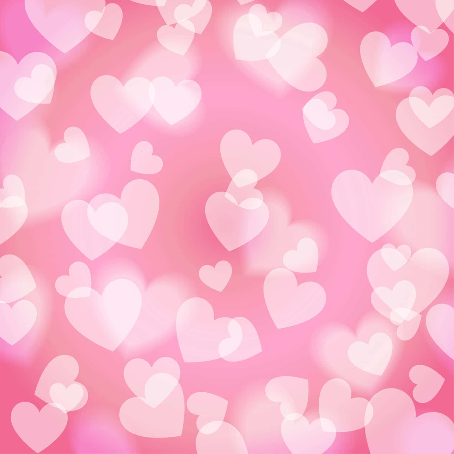 Heart Pattern, soft pink background, glowing translucent hearts, HD Desktop Wallpaper