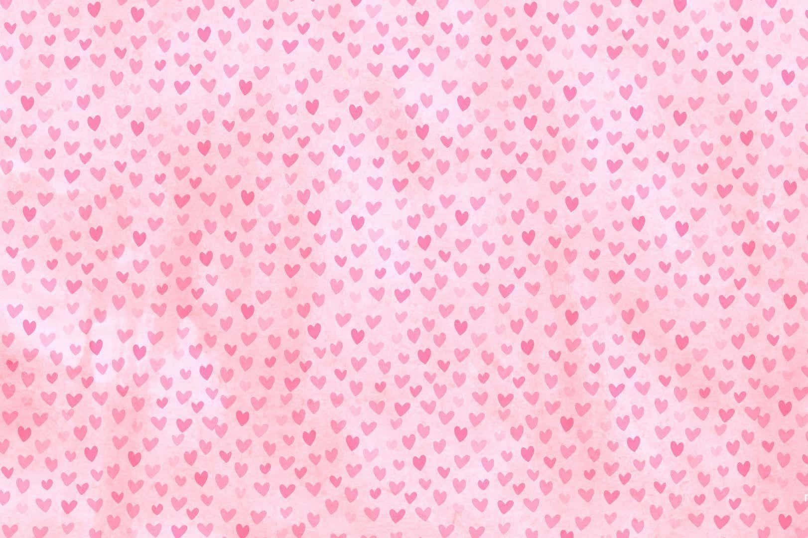 heart pattern, watercolor background, pink hearts, HD Desktop Wallpaper