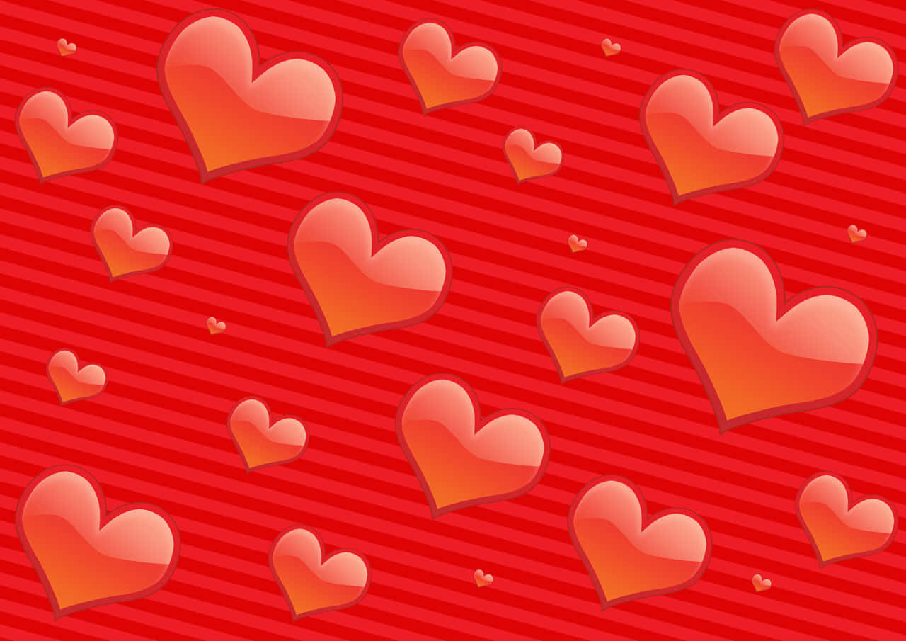 heart pattern, vibrant red, glossy gradient, HD Desktop Wallpaper