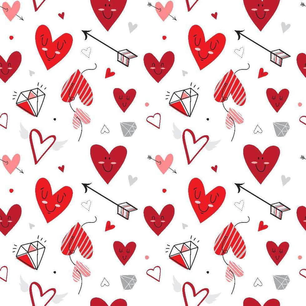 Heart Pattern, red hearts, arrows, SD Desktop Wallpaper