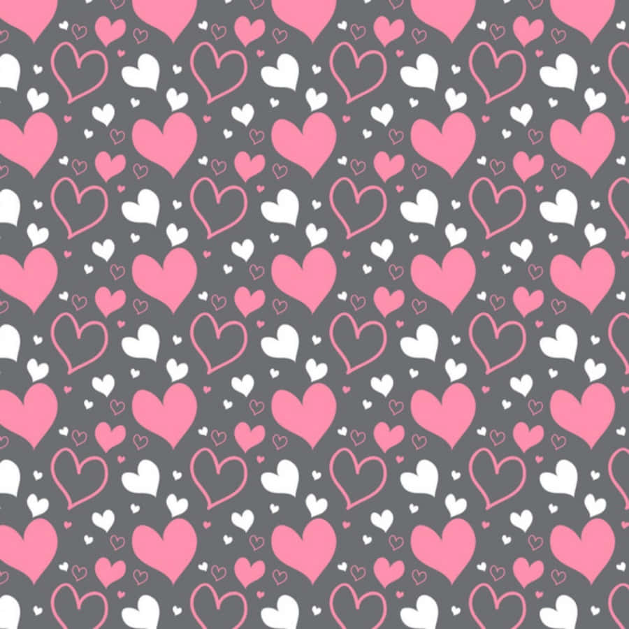 heart pattern, pink, white, SD Desktop Wallpaper