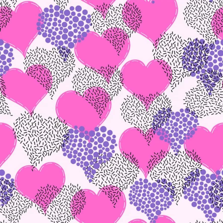 Heart Pattern, pink, purple, SD Desktop Wallpaper