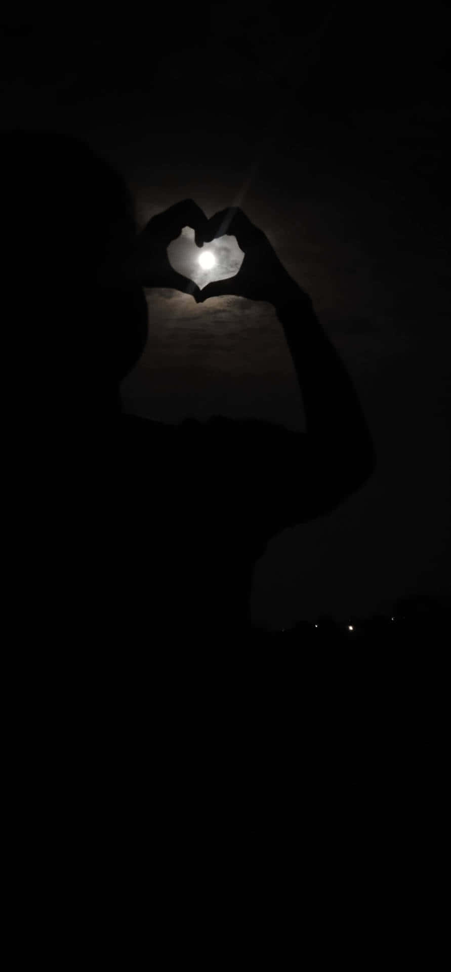 Moon Heart PFP, glowing moon, heart shape, Full HD Phone Wallpaper