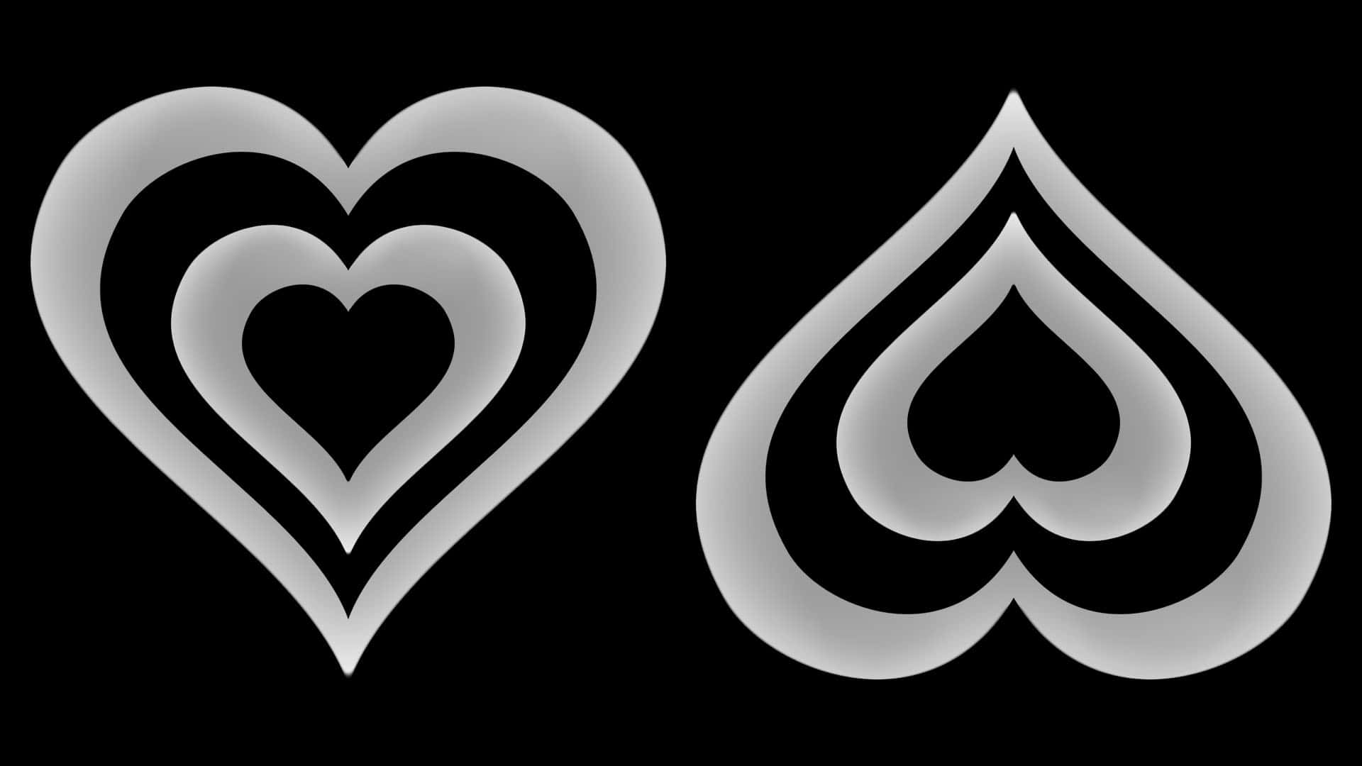 Flipped Heart PFP, metallic silver, heart, Full HD Desktop Wallpaper