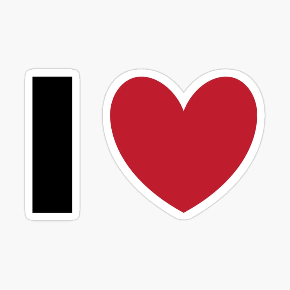 I Heart PFP, black vertical rectangle, red heart, SD Desktop Wallpaper