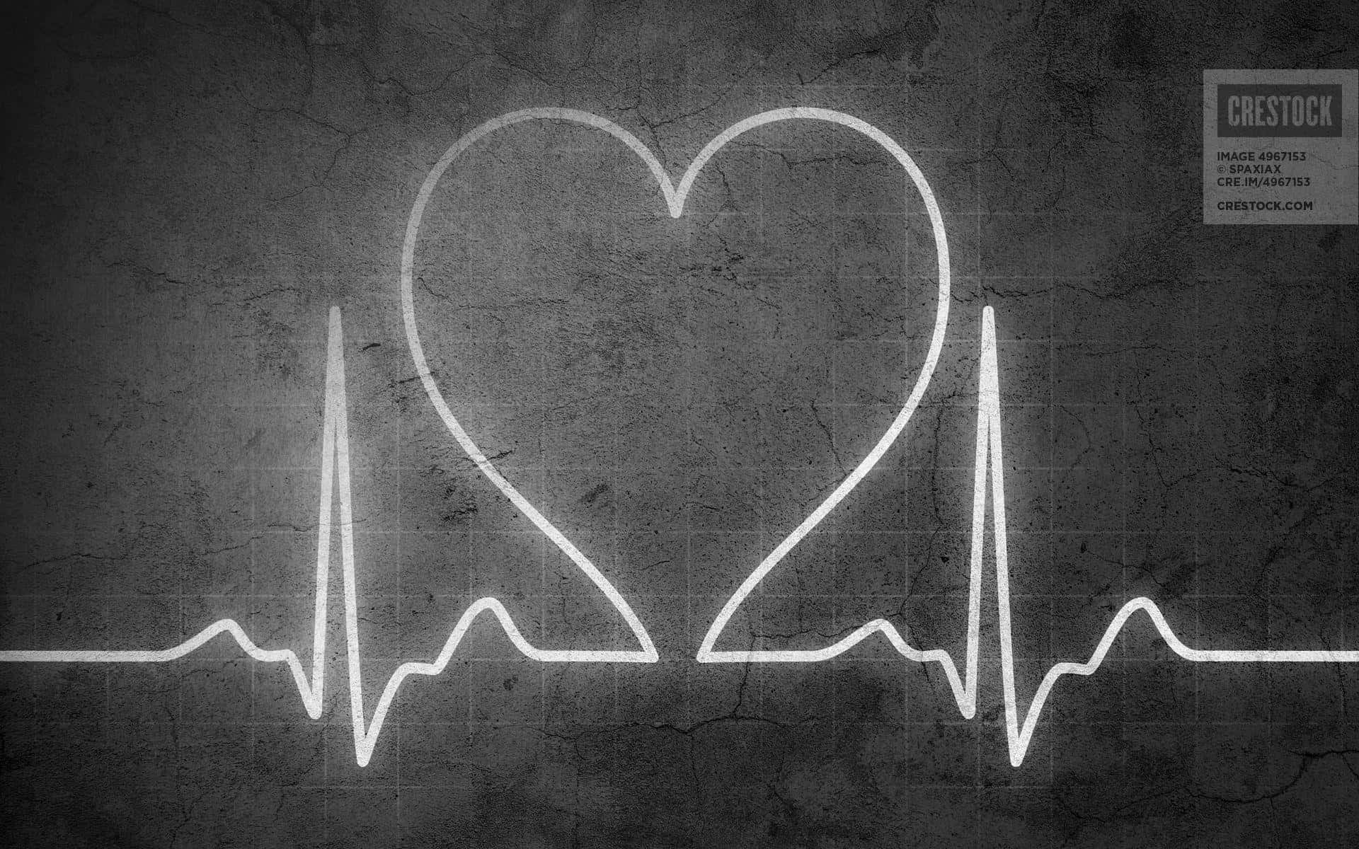 Heart Rate, white chalk heart, heartbeat line, Full HD Desktop Wallpaper
