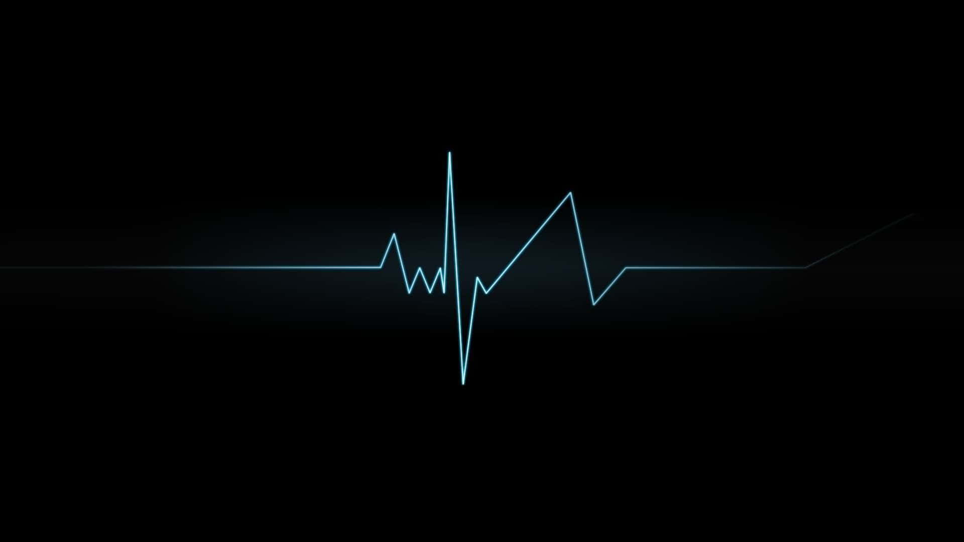 glowing blue electrocardiogram line, deep black background, subtle gradient lighting, Full HD Desktop Wallpaper