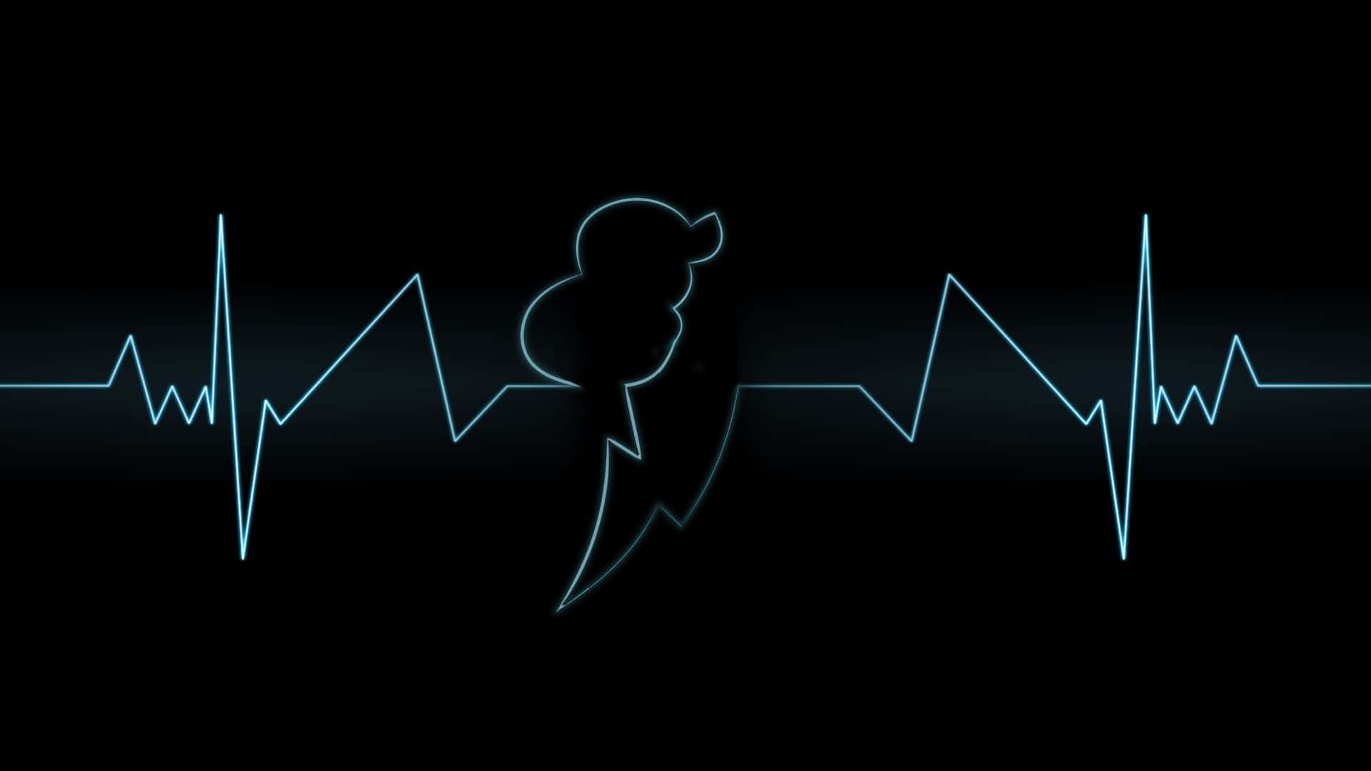 Heart Rate, glowing blue heartbeat line, silhouette of a person, Full HD Desktop Wallpaper