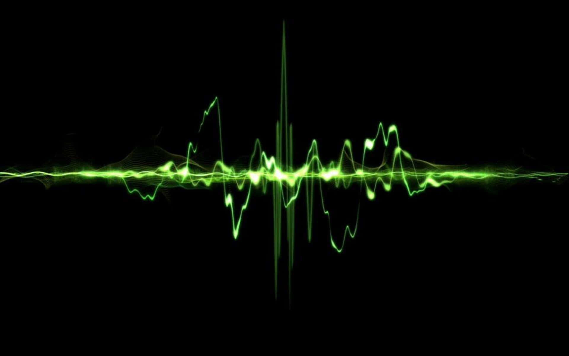 Heart Rate, glowing green, audio waveform, Full HD Desktop Wallpaper