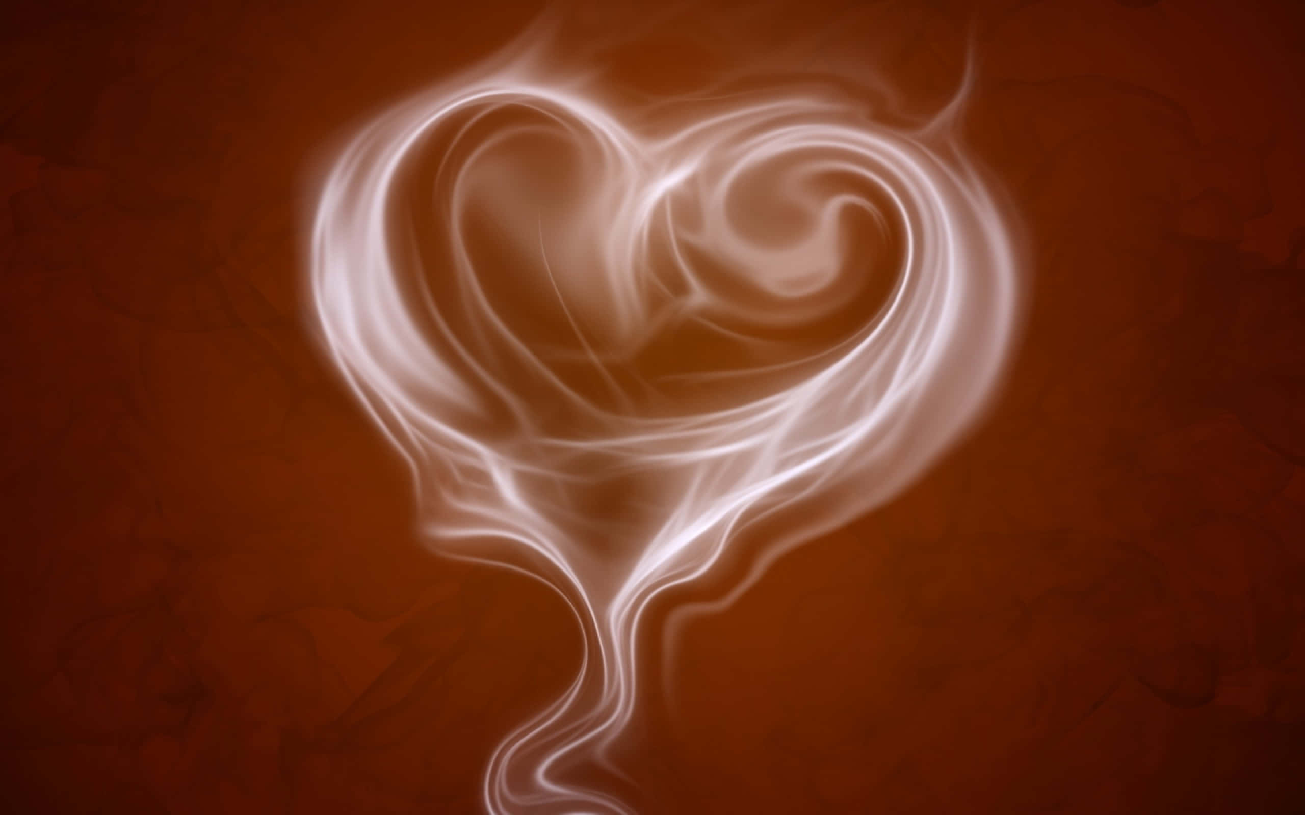 heart shape, glowing white, swirl of smoke, 2K Desktop Wallpaper